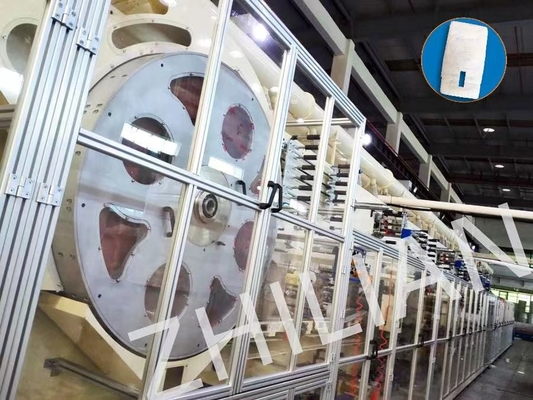 Macchina per la produzione di assorbenti igienici con imballaggio dritto